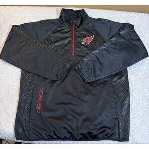 New Arizona Cardinals NFL Embroidered 1/4 Zip Jacket  Side Pockets Men’s Size XL